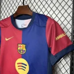 24-25 Barcelona Home Kids Kit Soccer Jersey+Shorts