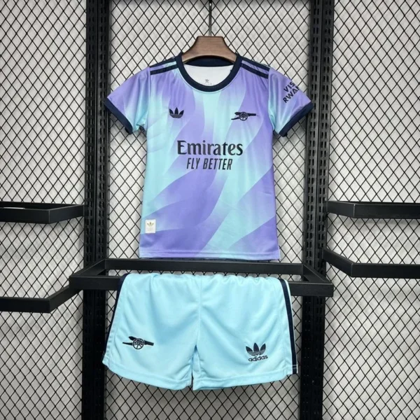 24-25 Arsenal Third Away Soccer Kids Kit Jersey+Shorts
