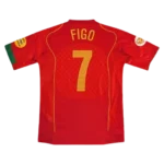 2004 Portugal Retro Jersey Home Euro Cup