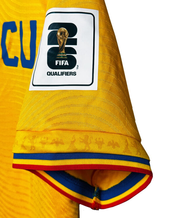 Romania's home football jersey for 2025-26 Player version