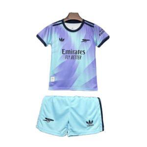 24-25 Arsenal Third Away Soccer Kids Kit Jersey+Shorts