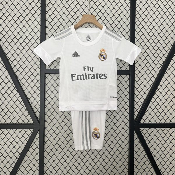 Real Madrid 15-16 Home Retro Kids Kits Children Sets Football Jersey