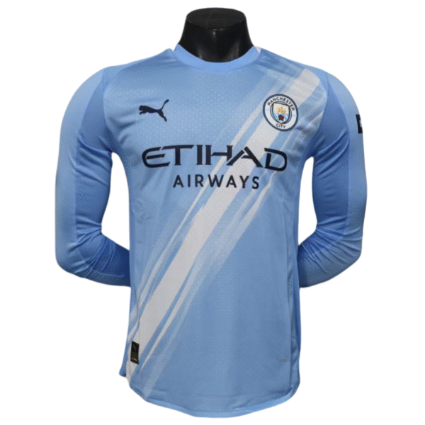 Manchester City Soccer Shirt Home Shirt player version Long Sleeve 2025-26