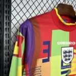 England Nation 95-96 Retro GoalKeeper Long Sleeve Kit Vintage Shirt Soccer Jersey