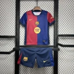 24-25 Barcelona Home Kids Kit Soccer Jersey+Shorts