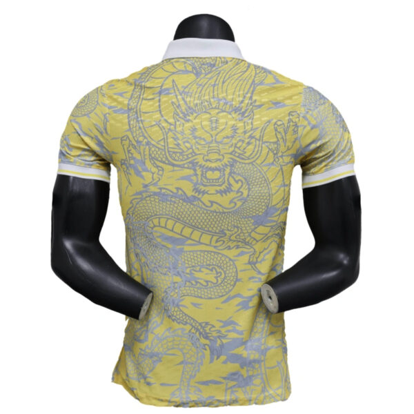 2025-26 Real Madrid Men's Polo Shirt Dragon Pattern Yellow Jersey