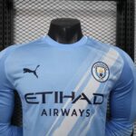 Manchester City Soccer Shirt Home Shirt player version Long Sleeve 2025-26