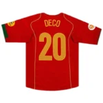 2004 Portugal Retro Jersey Home Euro Cup