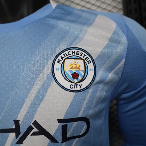 Manchester City Soccer Shirt Home Shirt player version Long Sleeve 2025-26
