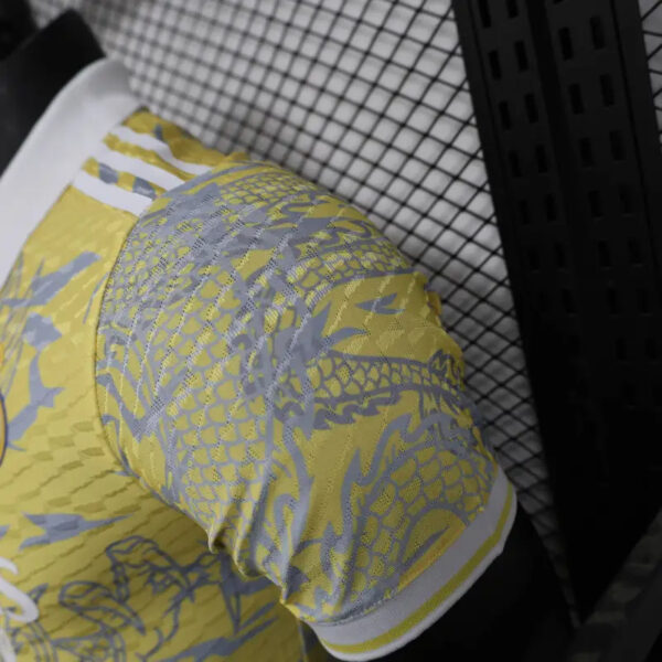 2025-26 Real Madrid Men's Polo Shirt Dragon Pattern Yellow Jersey