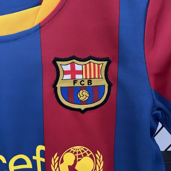 10-11 Barcelona Home Retro Kids Kit Football Jersey