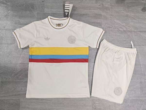 Colombia 24-25 Nation 100th Anniversary Special Edition Kids Kits White Jersey