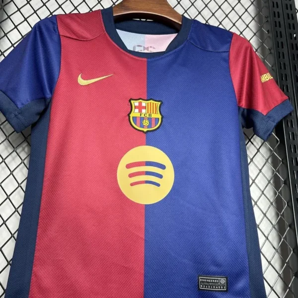 24-25 Barcelona Home Kids Kit Soccer Jersey+Shorts