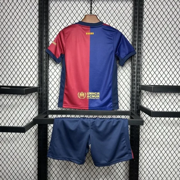 24-25 Barcelona Home Kids Kit Soccer Jersey+Shorts