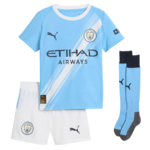 Manchester City Home Kids Soccer Jerseys Kit 2025-26 (Jersey+Shorts+Socks)