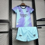 24-25 Arsenal Third Away Soccer Kids Kit Jersey+Shorts