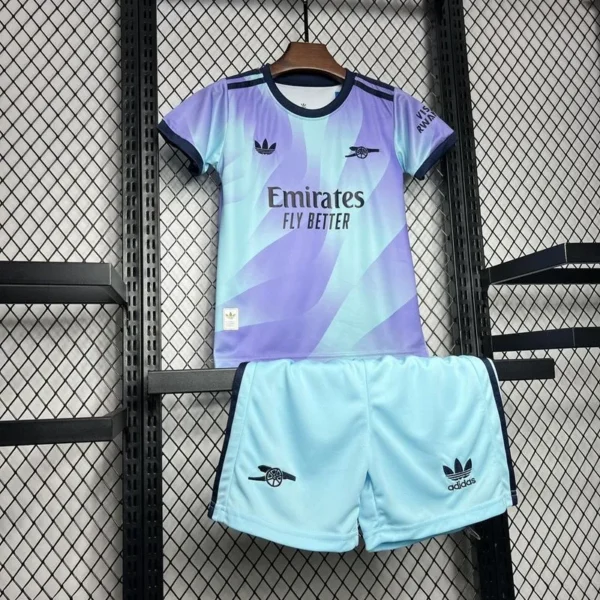 24-25 Arsenal Third Away Soccer Kids Kit Jersey+Shorts