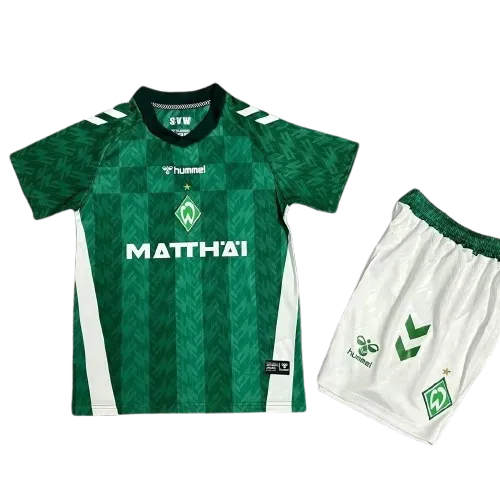 24-25 Werder Bremen Home Kids Kit Soccer Jerseys
